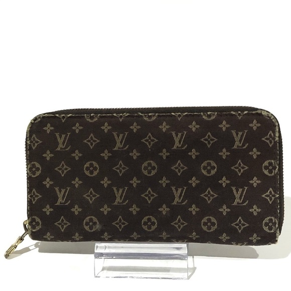 Authentic Louis Vuitton Mini Lin Idylle Denim Monogram Brown Zippy Wallet - Picture 1 of 15